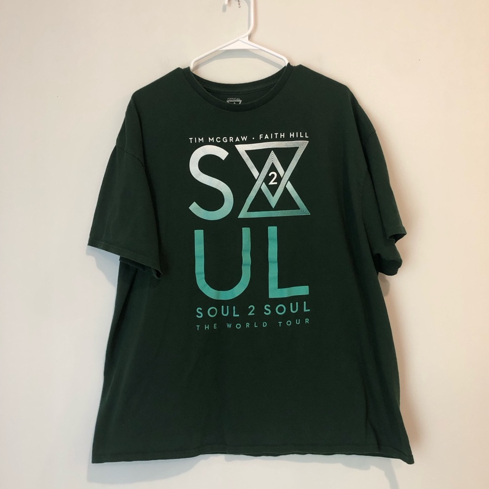 Soul 2 Soul Tim McGraw Faith Hill 2XL Green T-shirt